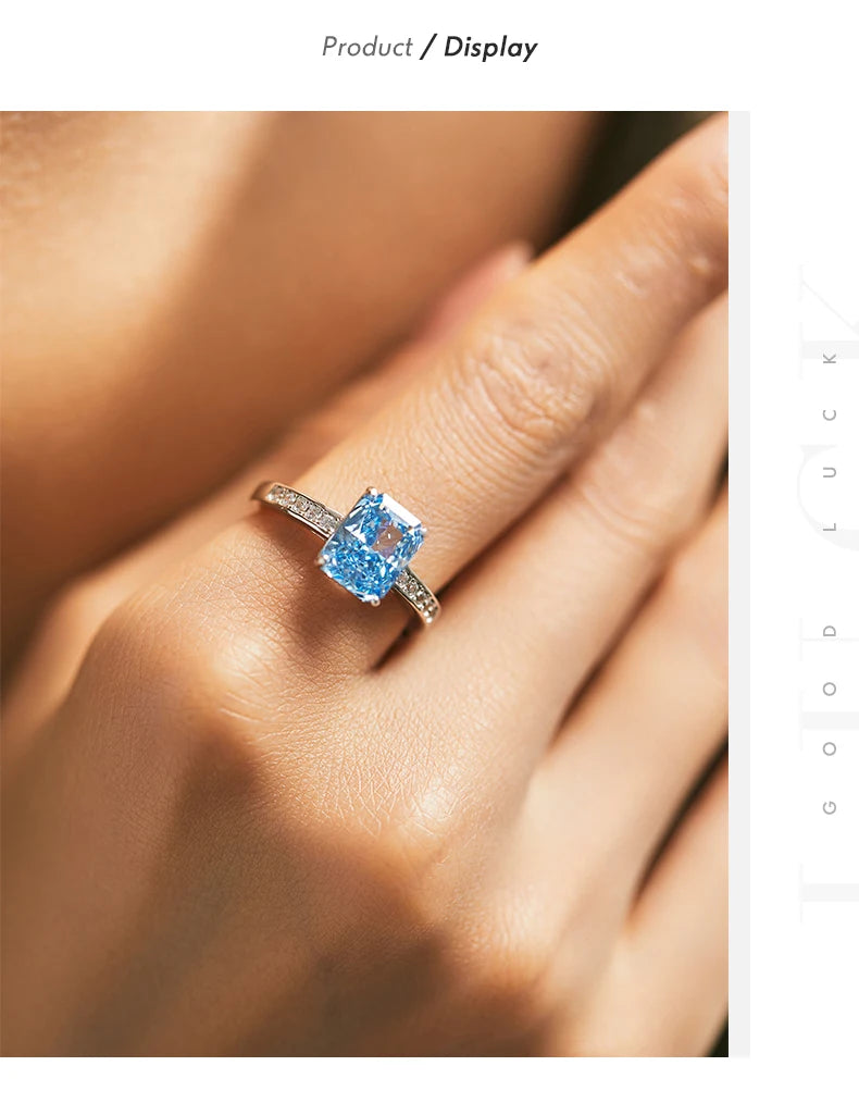 Luxury High Quality Rectangle Crushed Ice Cut Zirconia Ring.