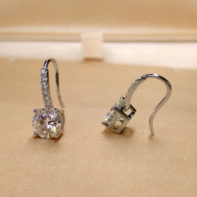 6.5MM  Moissanite Diamond Earrings