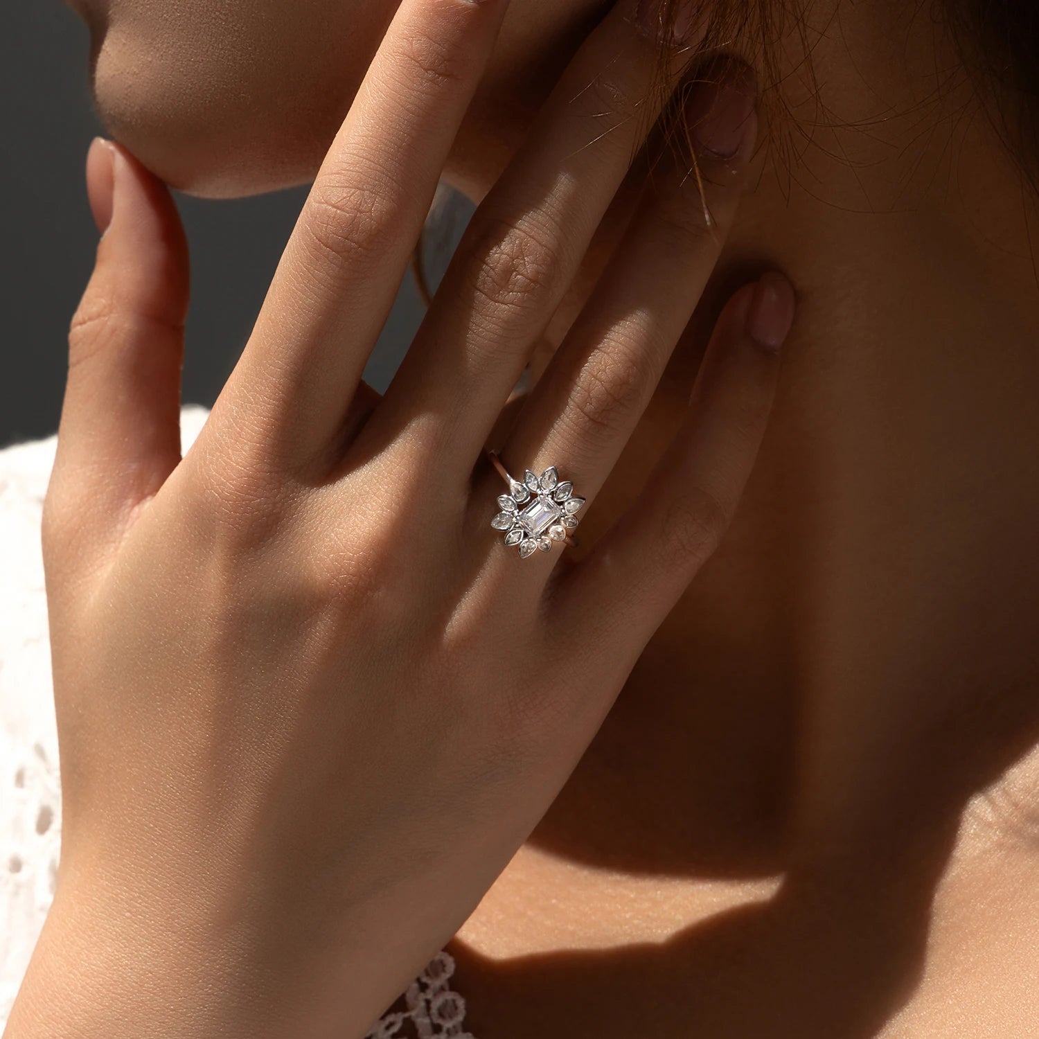 Luxury Flower Cocktail Ring.