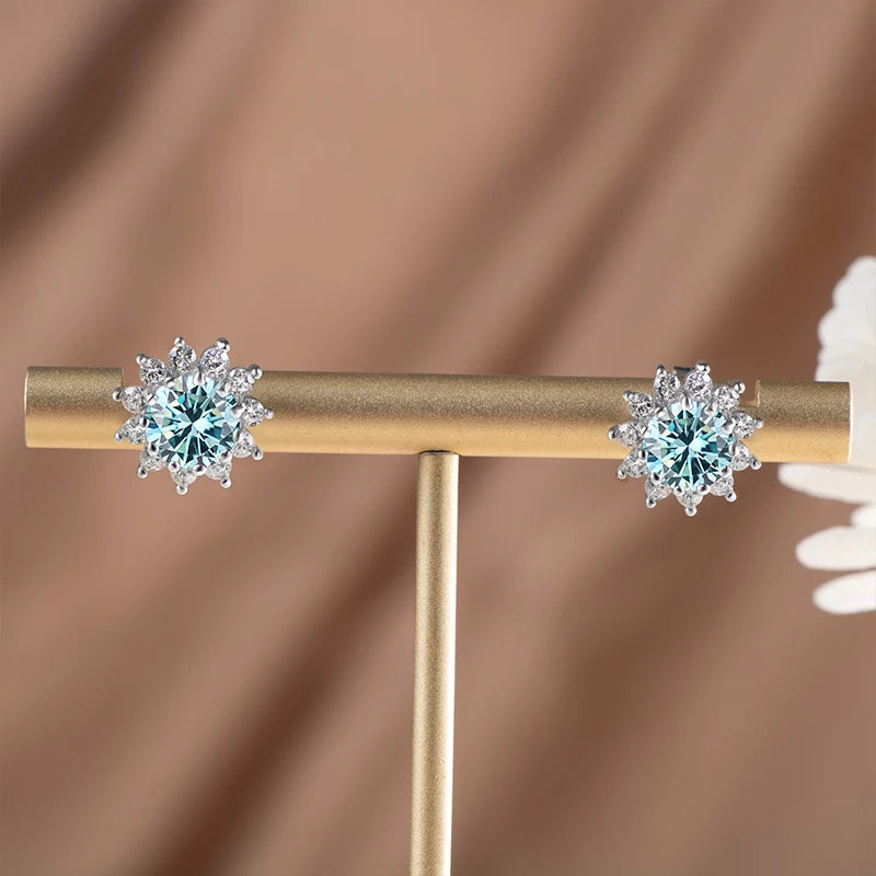 1 carat D Color Moissanite Earrings