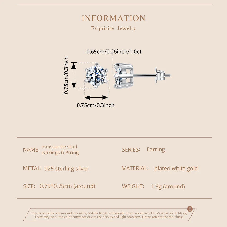 Moissanite Wedding Stud Earrings