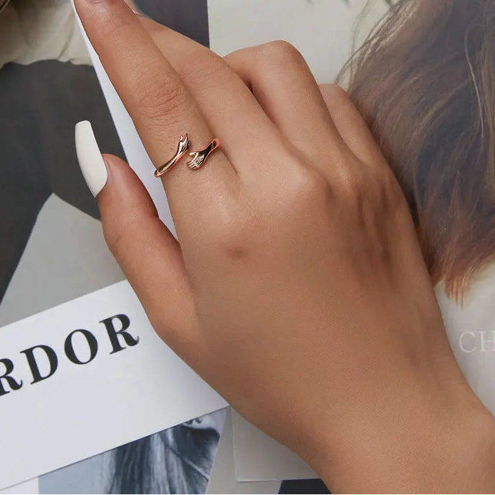 Hugging Hands Open Ring