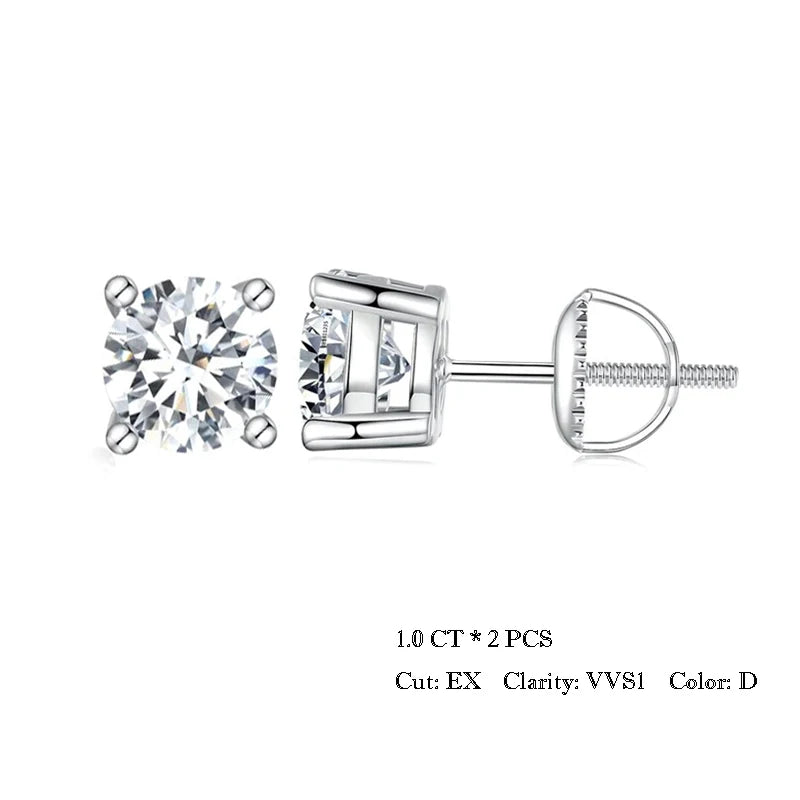 Moissanite Stud Earring.
