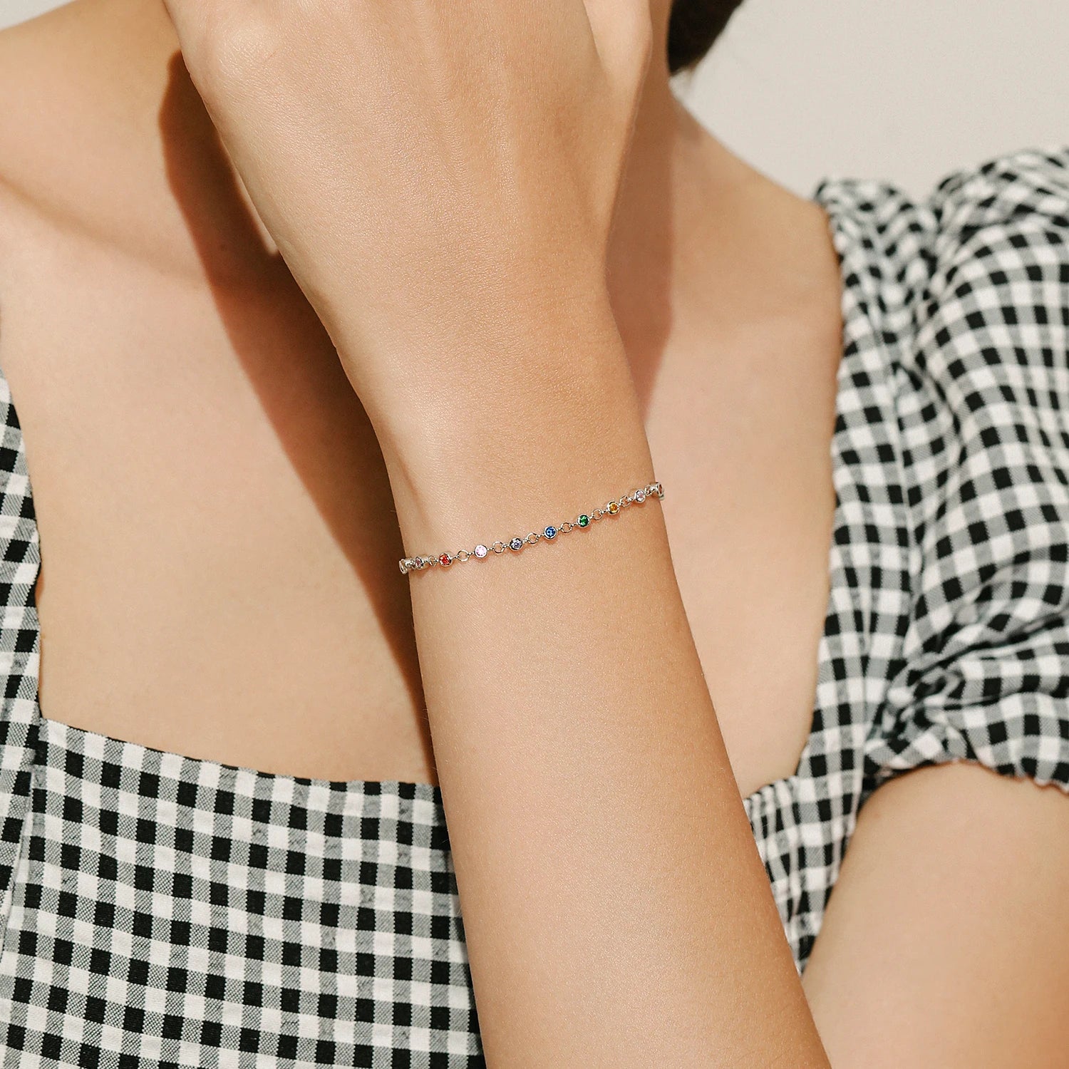 Rainbow Charm Chain Bracelet