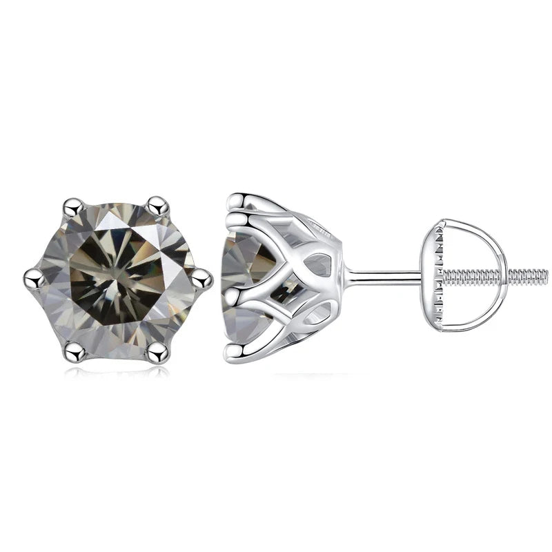 0.5-2CT Colorful Moissanite Screws Back Earrings.