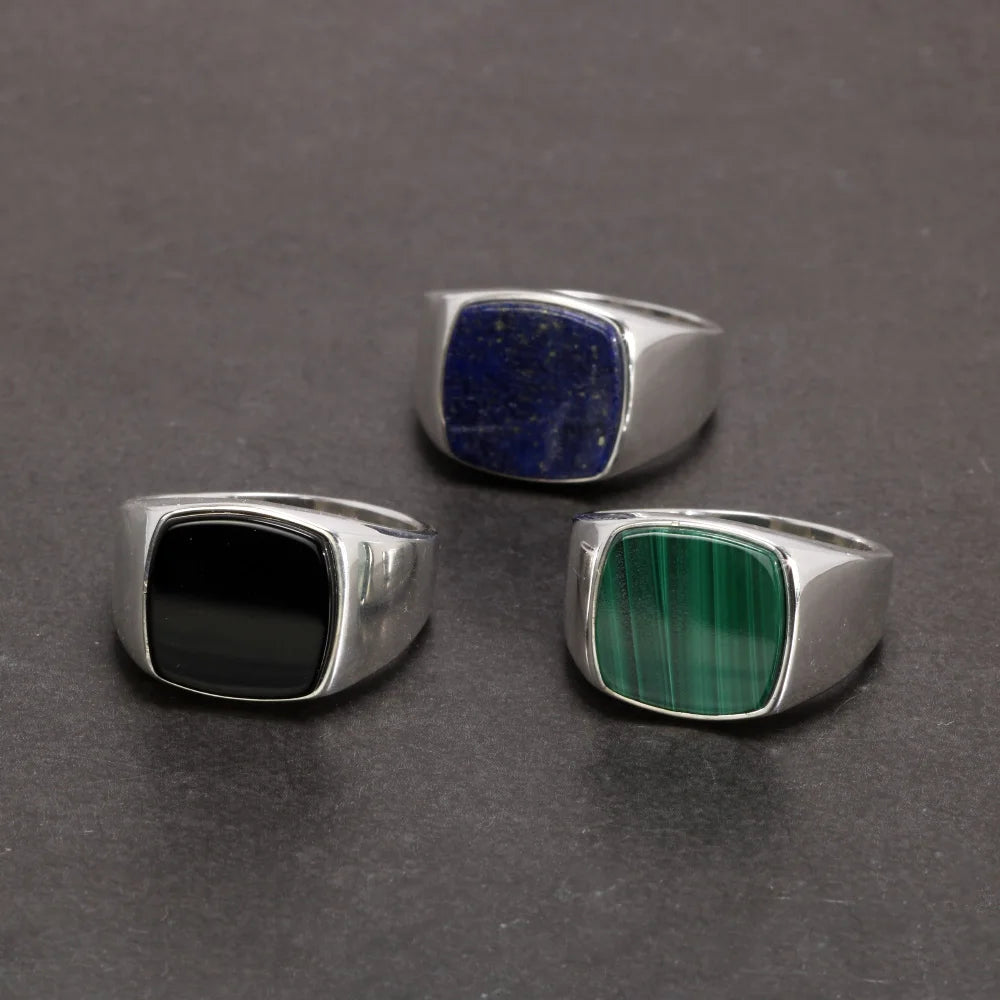 GenuineNatural Agate / Malachite/ Lapis Square Stone