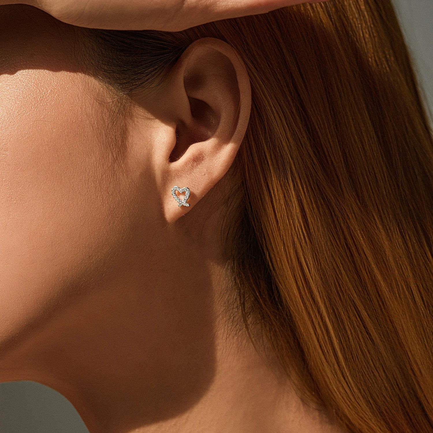 Heart Moissanite Stud Earrings