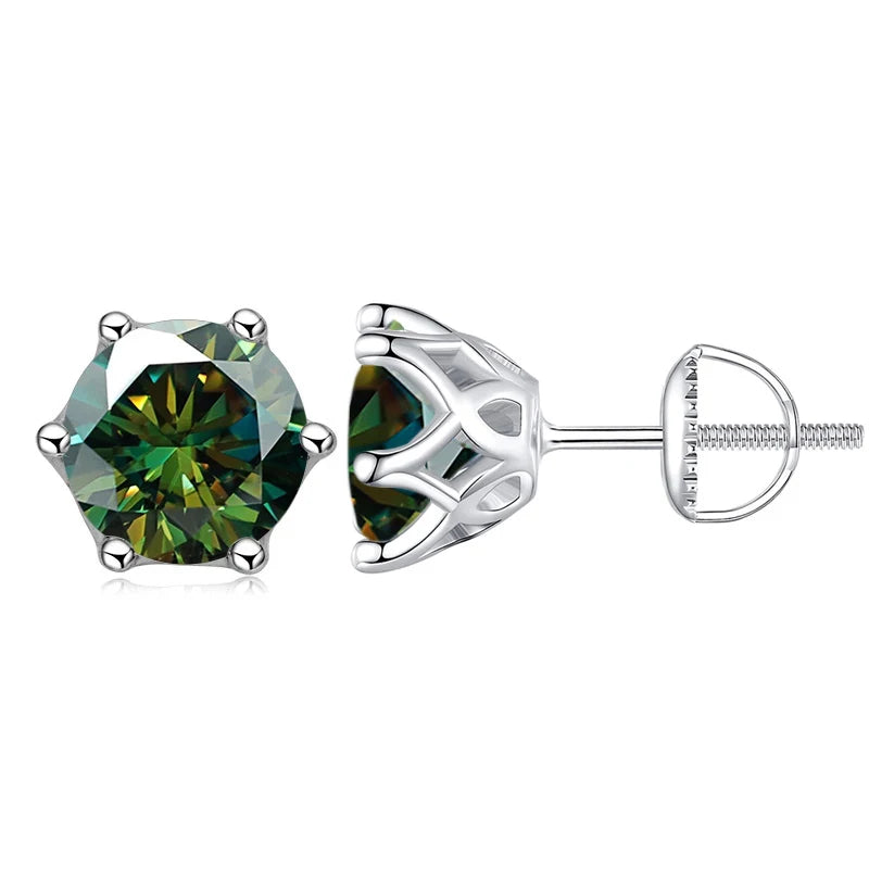 0.5-2CT Colorful Moissanite Screws Back Earrings.