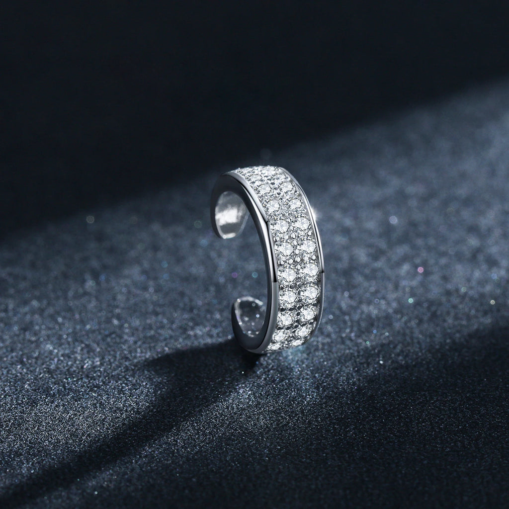 Punk Cuff Earrings Sparkling Clear CZ