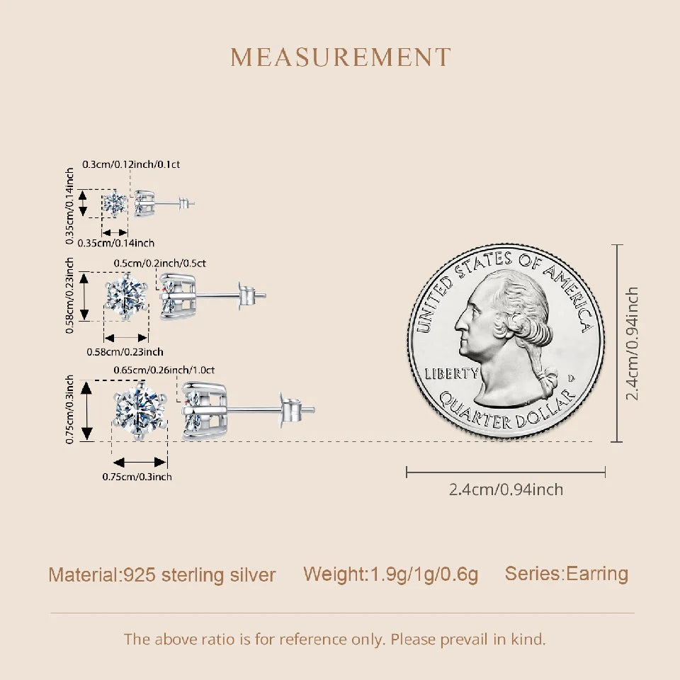 Moissanite Wedding Stud Earrings