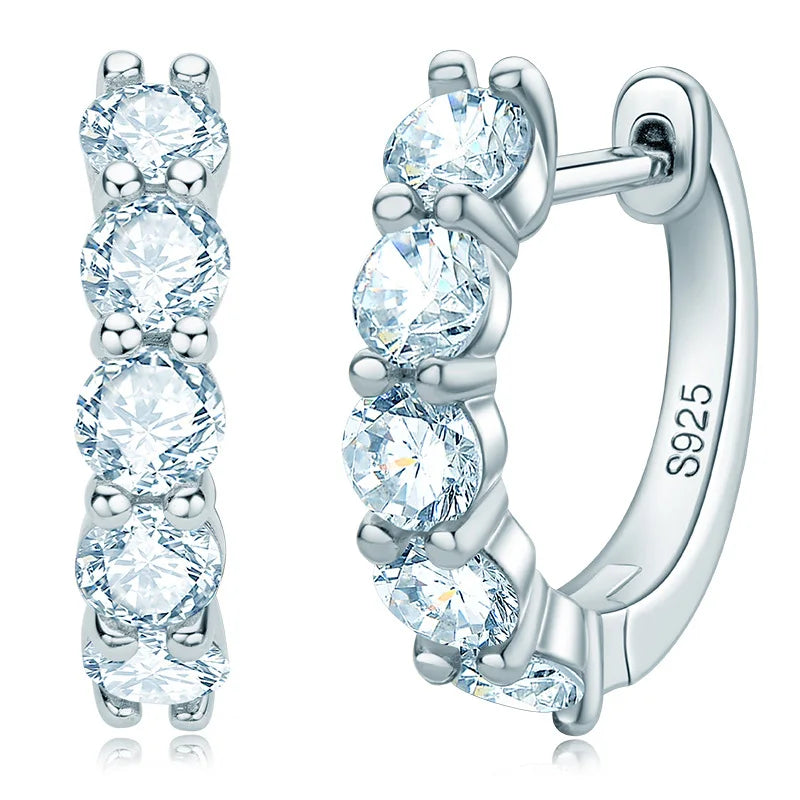Ear-Hoops with 3mm Moissanite Earrings.