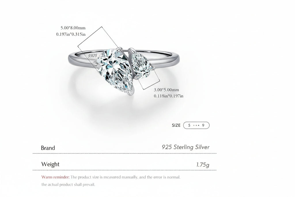 Sparkling Water drop Ring.
