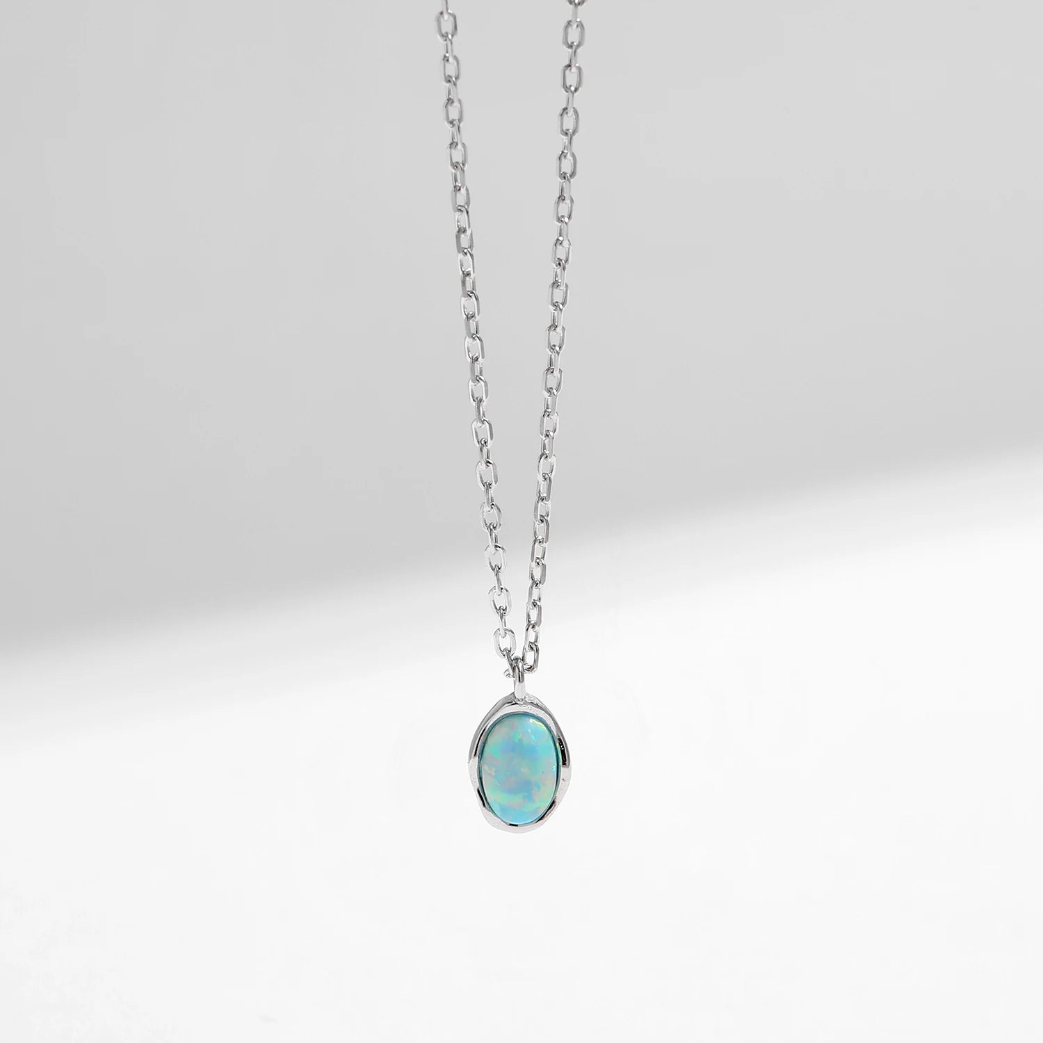 Vintage Irregular Wave  Opal Pendant Necklace.