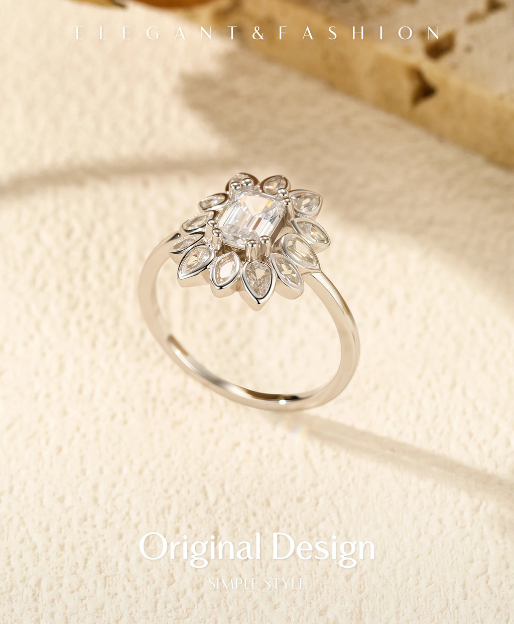 Luxury Flower Cocktail Ring.