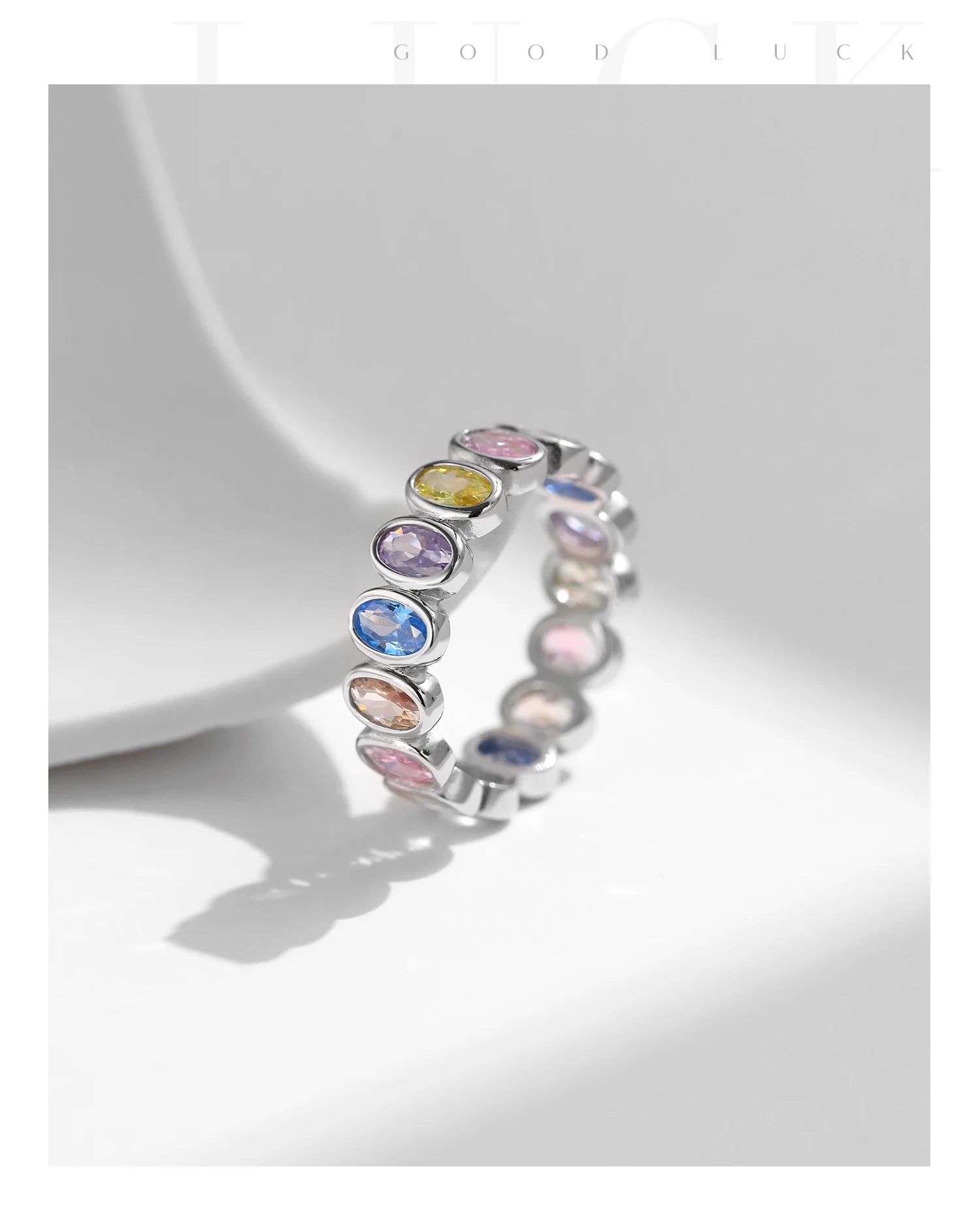 Rainbow Color Cubic Zirconia Rings .