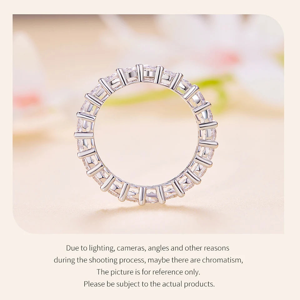 Moissanite Ring platinum plated on starling silver S925