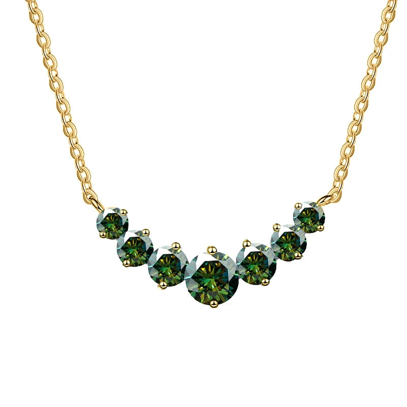 All D VVS1 Moissanite Necklace For Women GRA Certified 18k Yellow Gold Plated 925 Sterling Sliver Wedding Fine Jewely