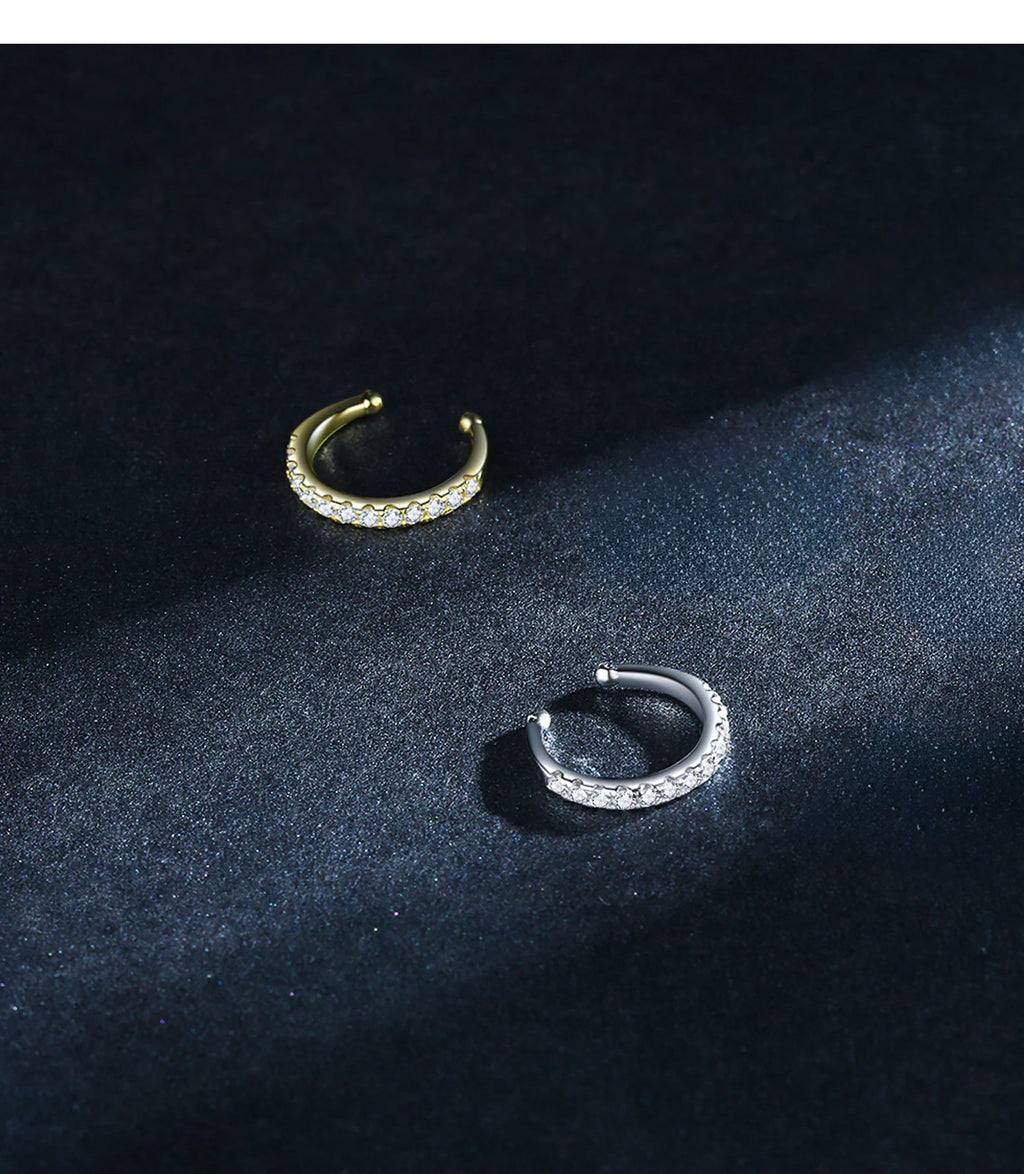 Punk Cuff Earrings Sparkling Clear CZ