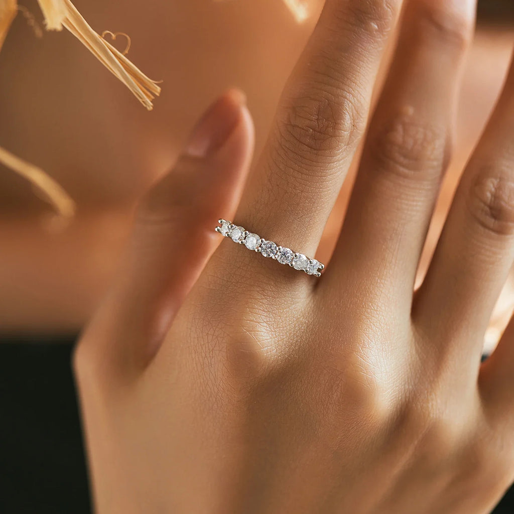 Moissanite Wedding Band