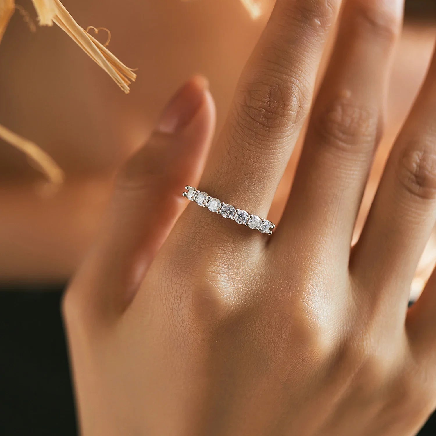 Moissanite Wedding Band