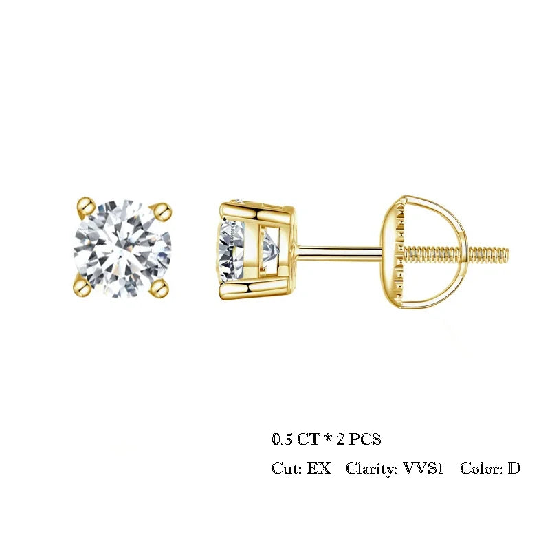 Moissanite Stud Earring.