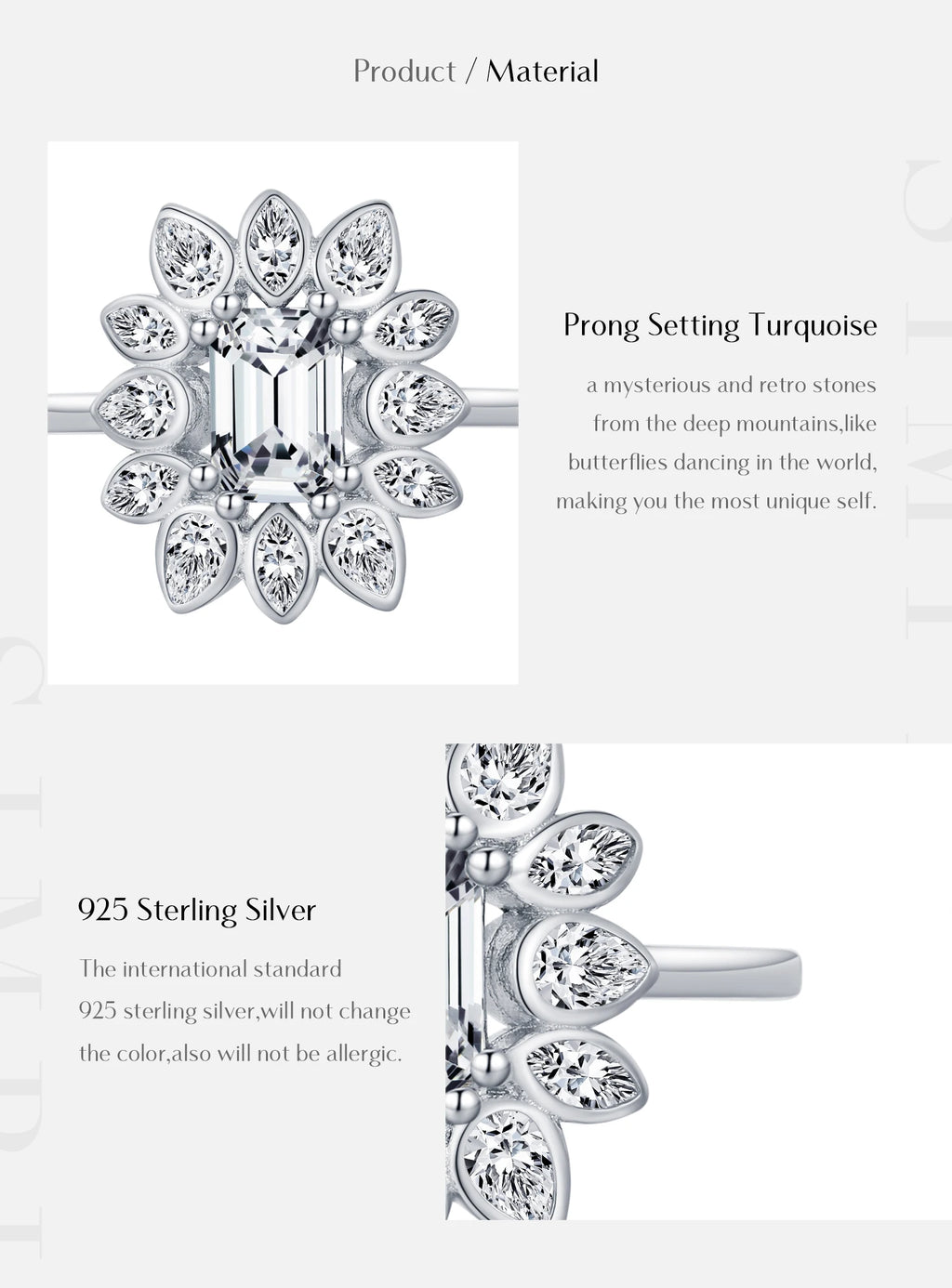 Luxury Flower Cocktail Ring.