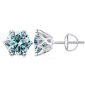 Coloured Moissanite Earrings in 925 Sterling Silver