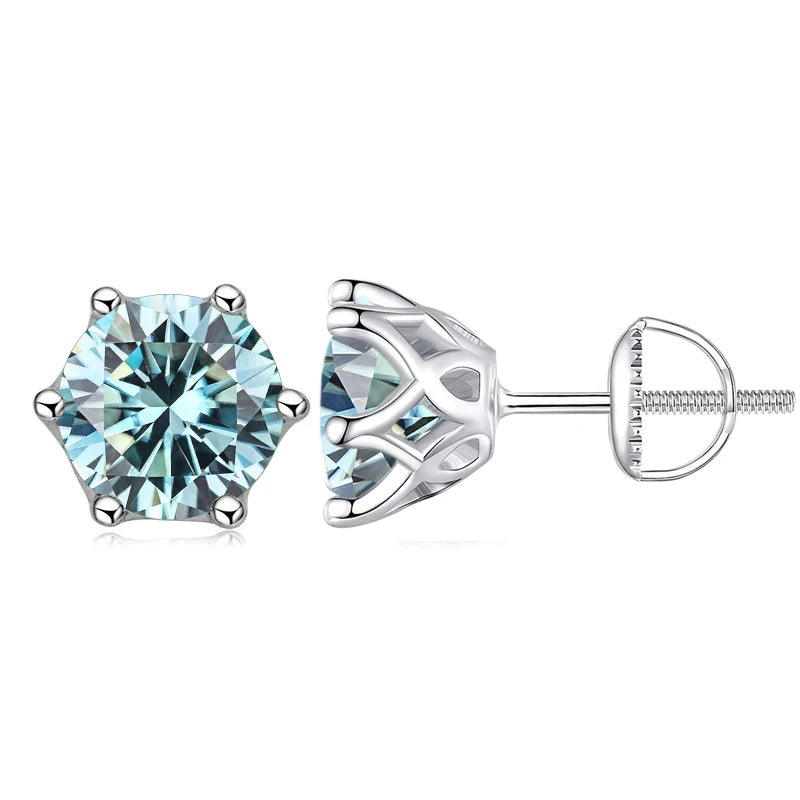 0.5-2CT Colorful Moissanite Screws Back Earrings.
