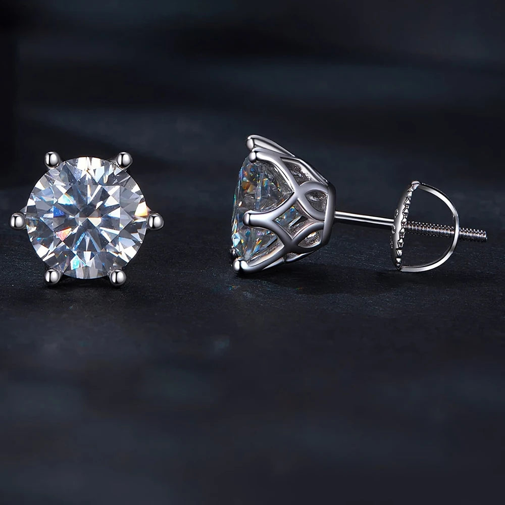 0.5-2CT Colorful Moissanite Screws Back Earrings.