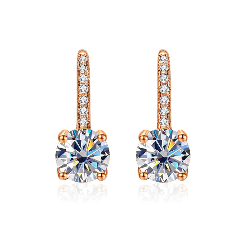 6.5MM  Moissanite Diamond Earrings