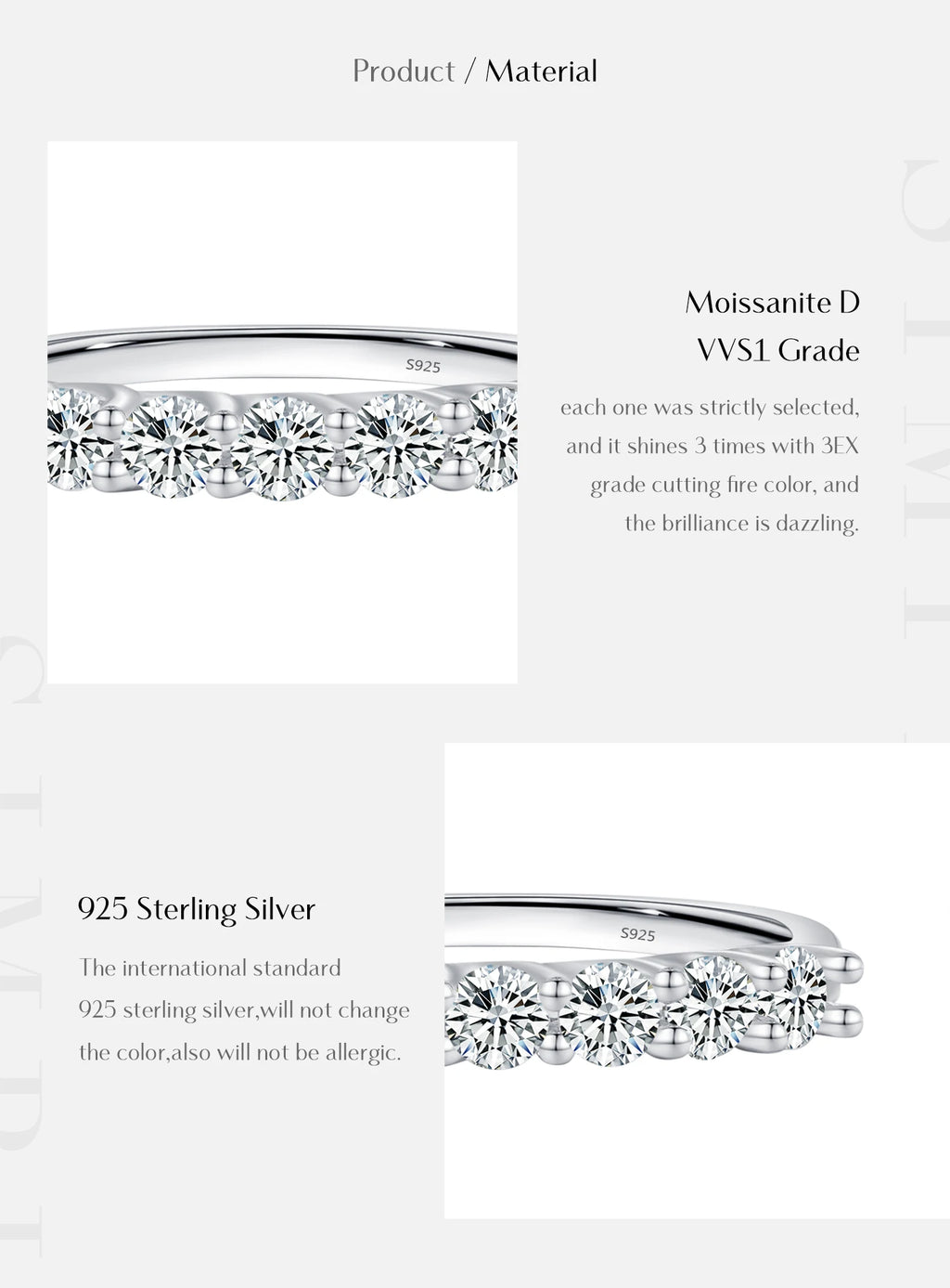 Moissanite Wedding Band
