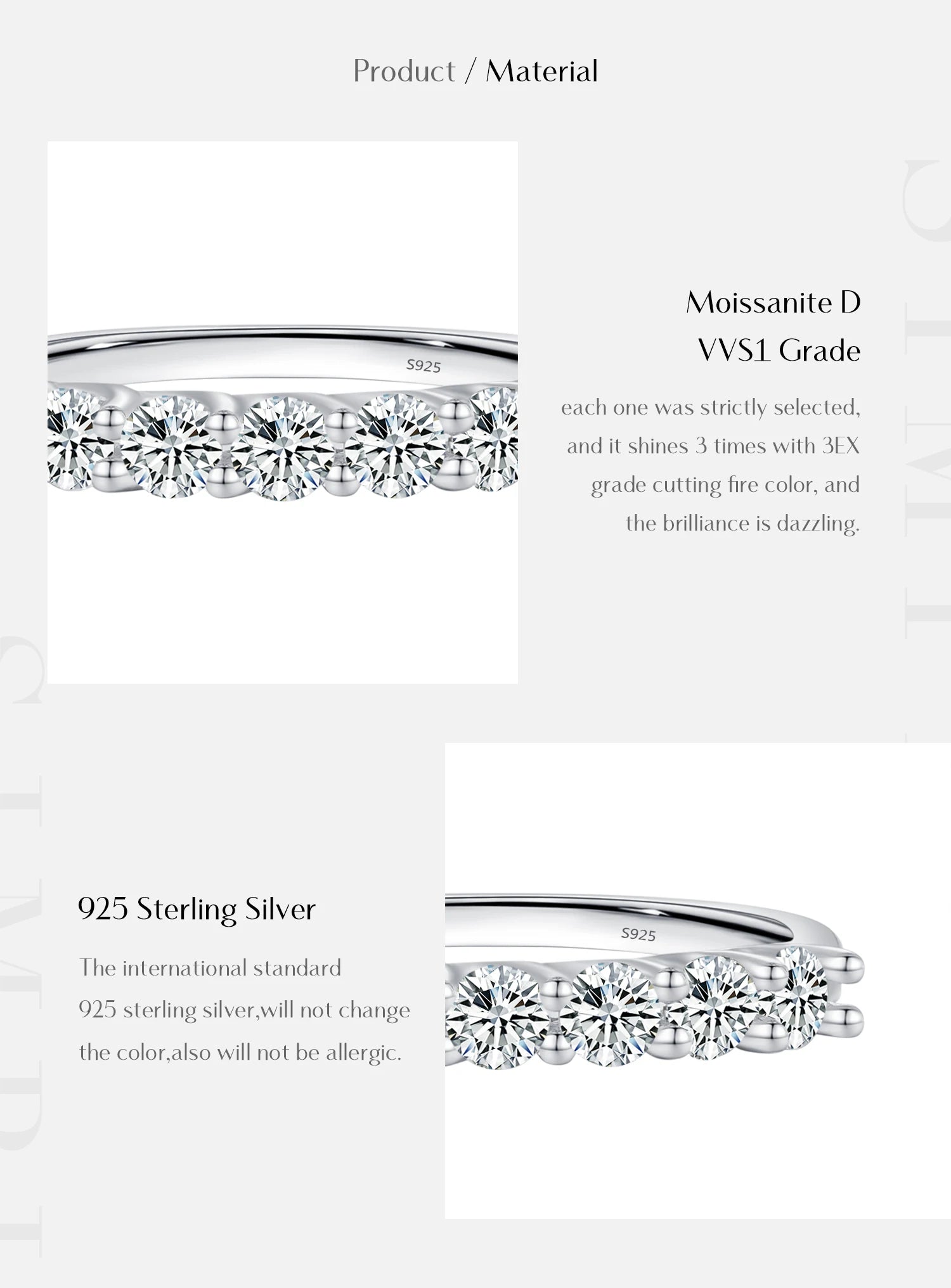 Moissanite Wedding Band