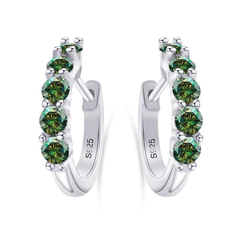 Moissanite  Ear Studs 1CT/2CT Round Cut Ear-Hooks
