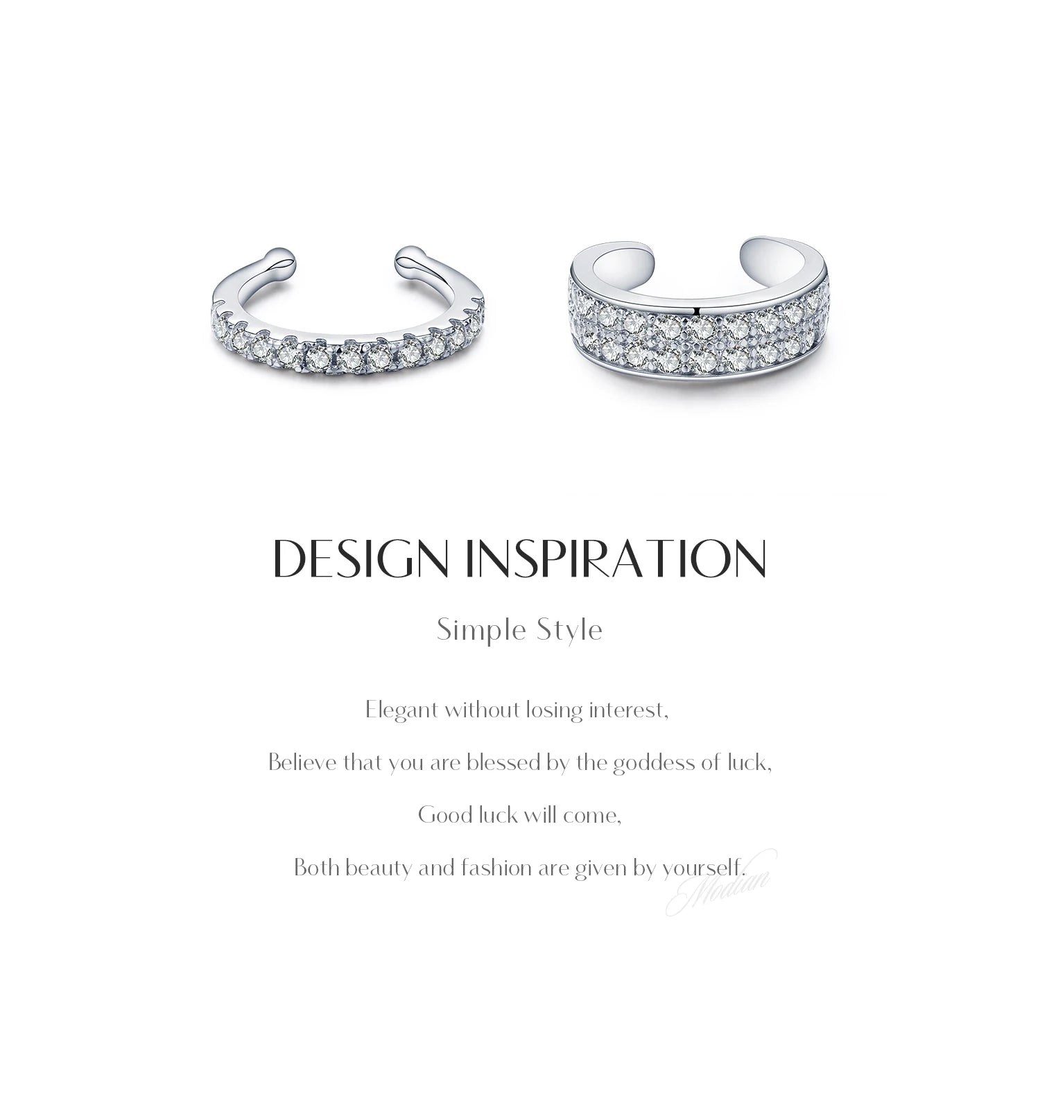 Punk Cuff Earrings Sparkling Clear CZ