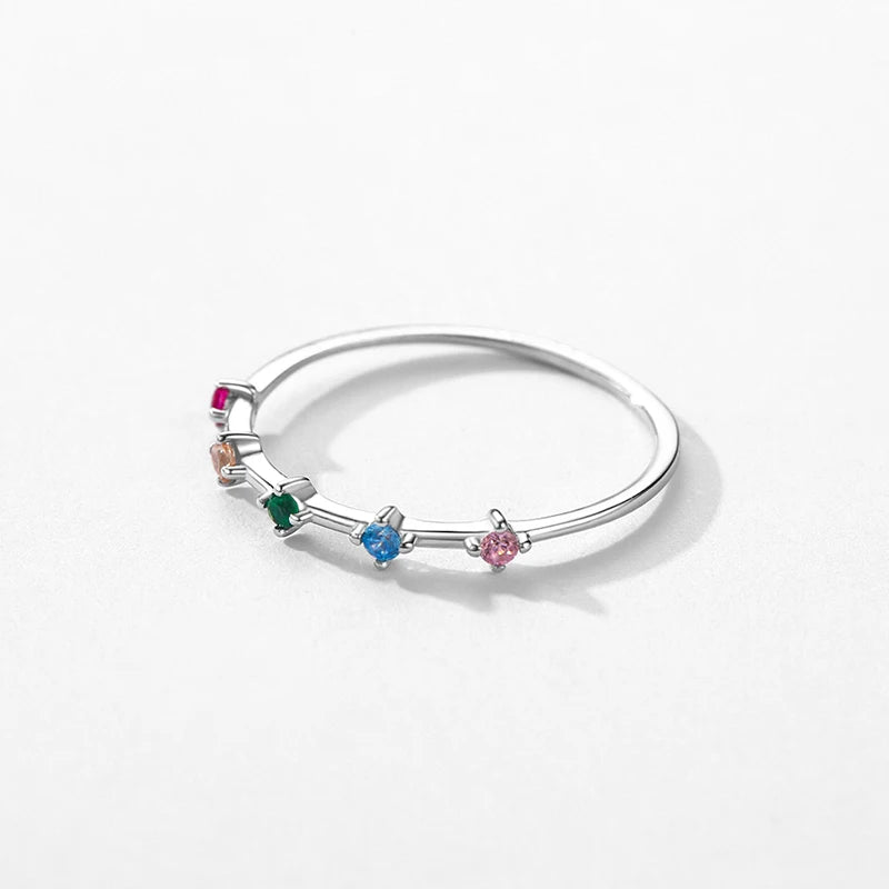 Rainbow ring with Cubic Zirconia.