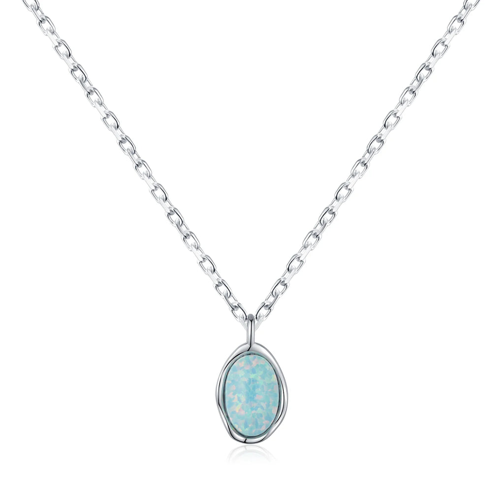 Vintage Irregular Wave  Opal Pendant Necklace.