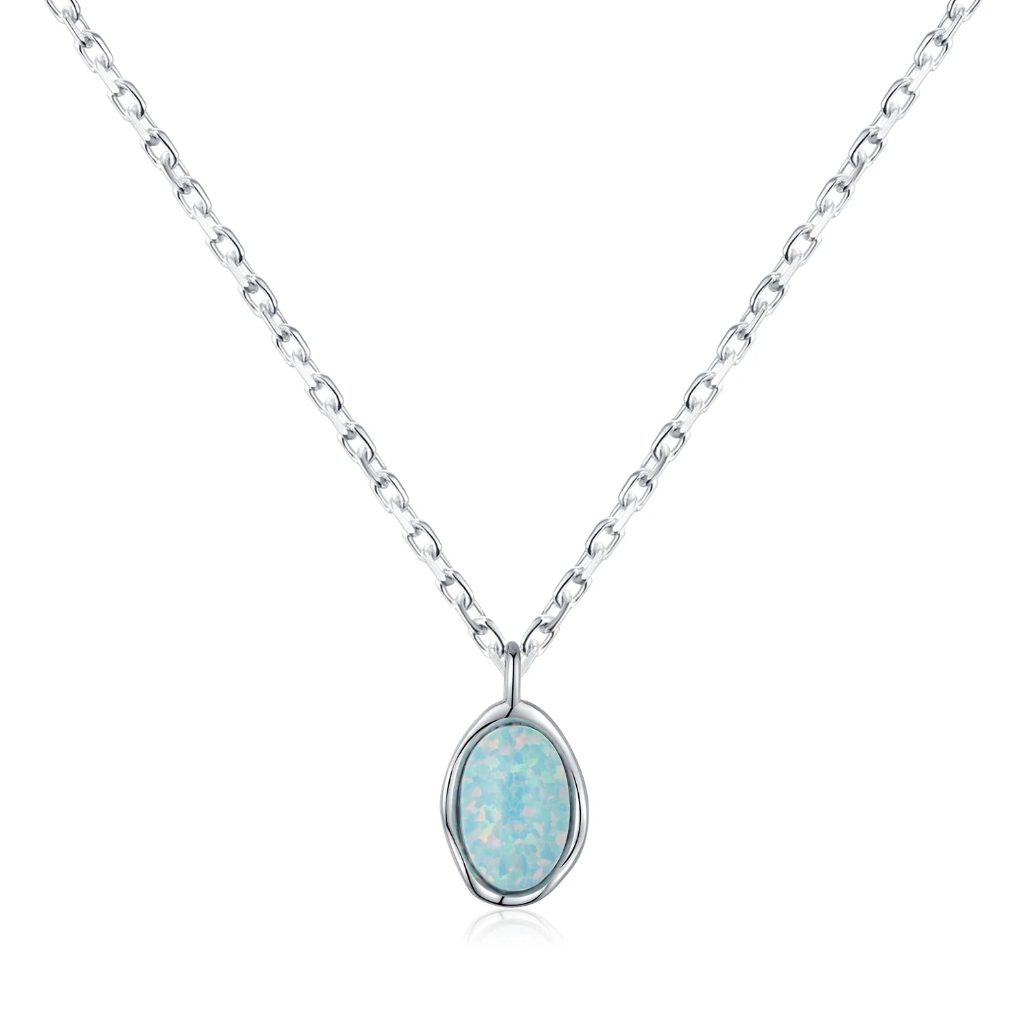 Vintage Irregular Wave  Opal Pendant Necklace.