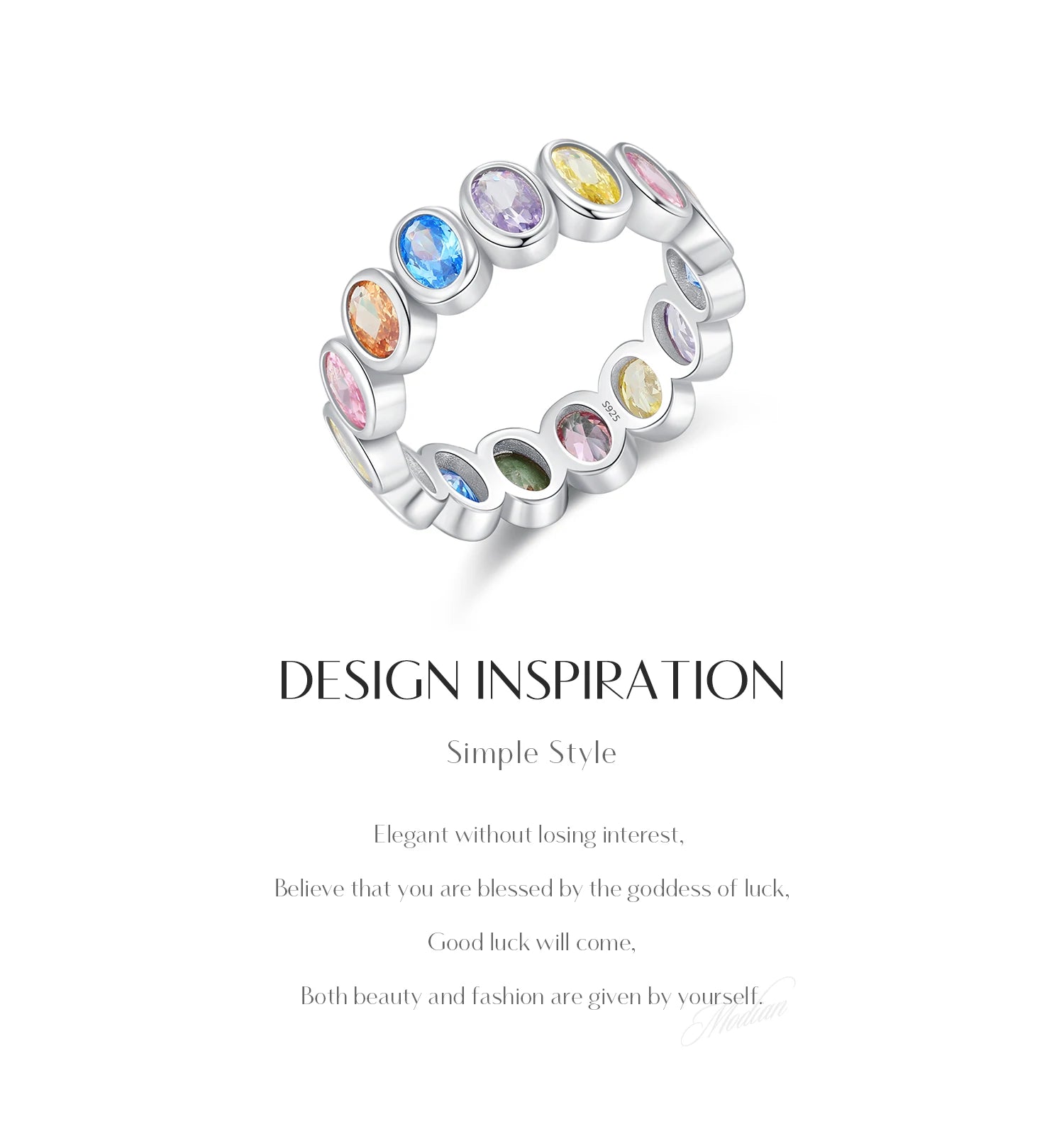 Rainbow Color Cubic Zirconia Rings .