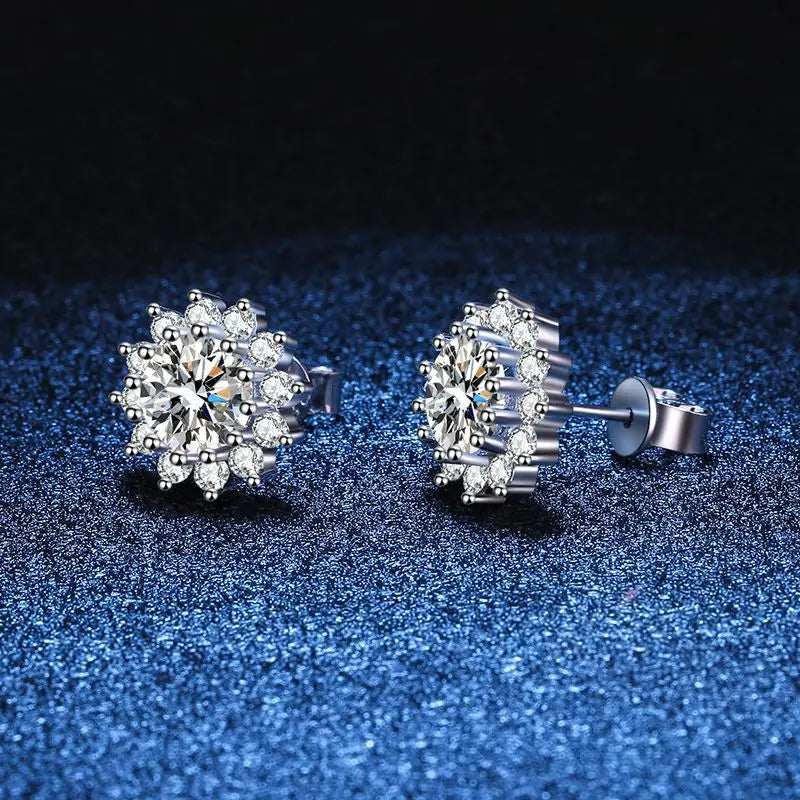 1 carat D Color Moissanite Earrings