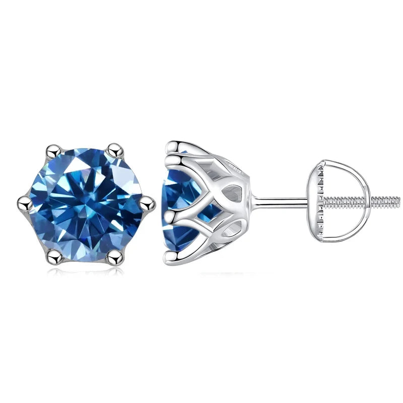 0.5-2CT Colorful Moissanite Screws Back Earrings.