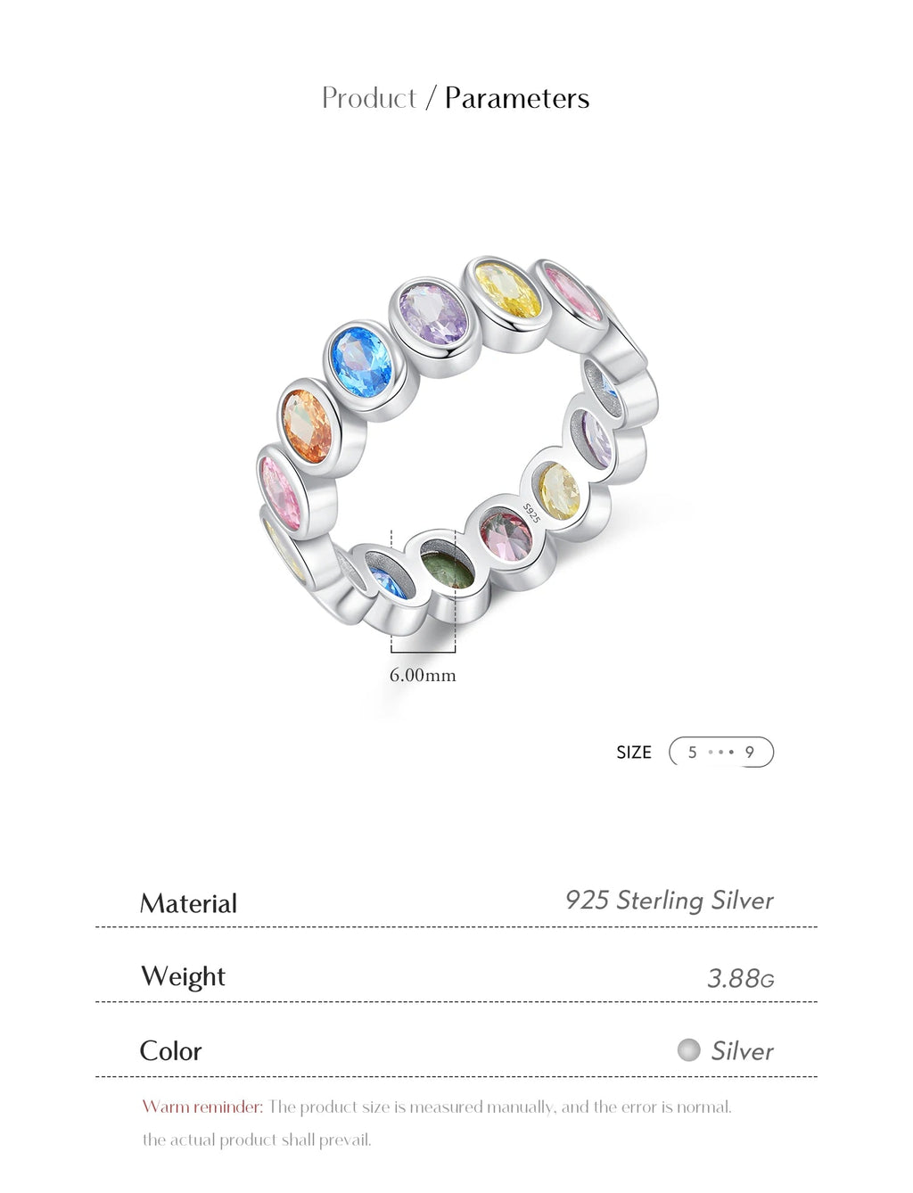 Rainbow Color Cubic Zirconia Rings .