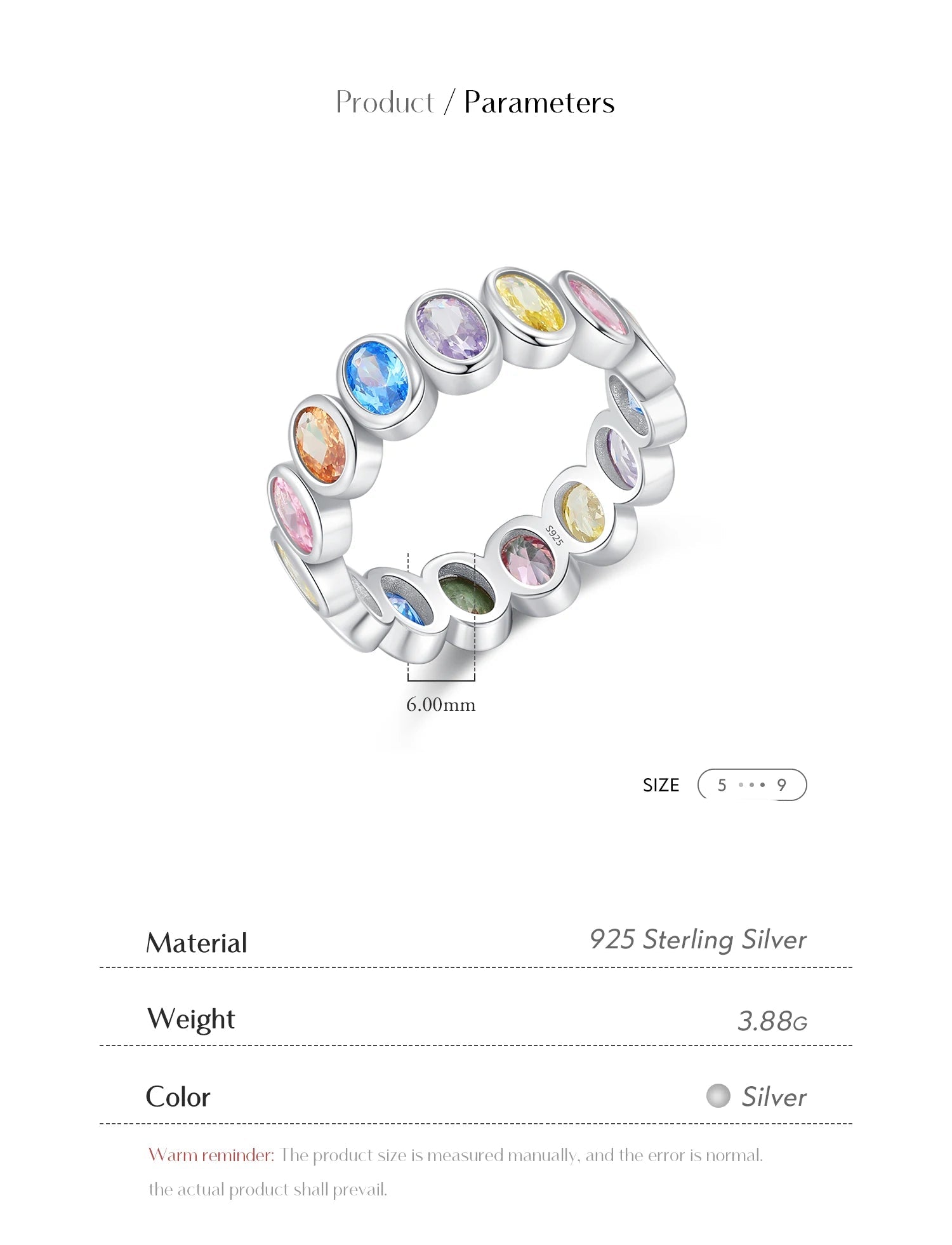 Rainbow Color Cubic Zirconia Rings .