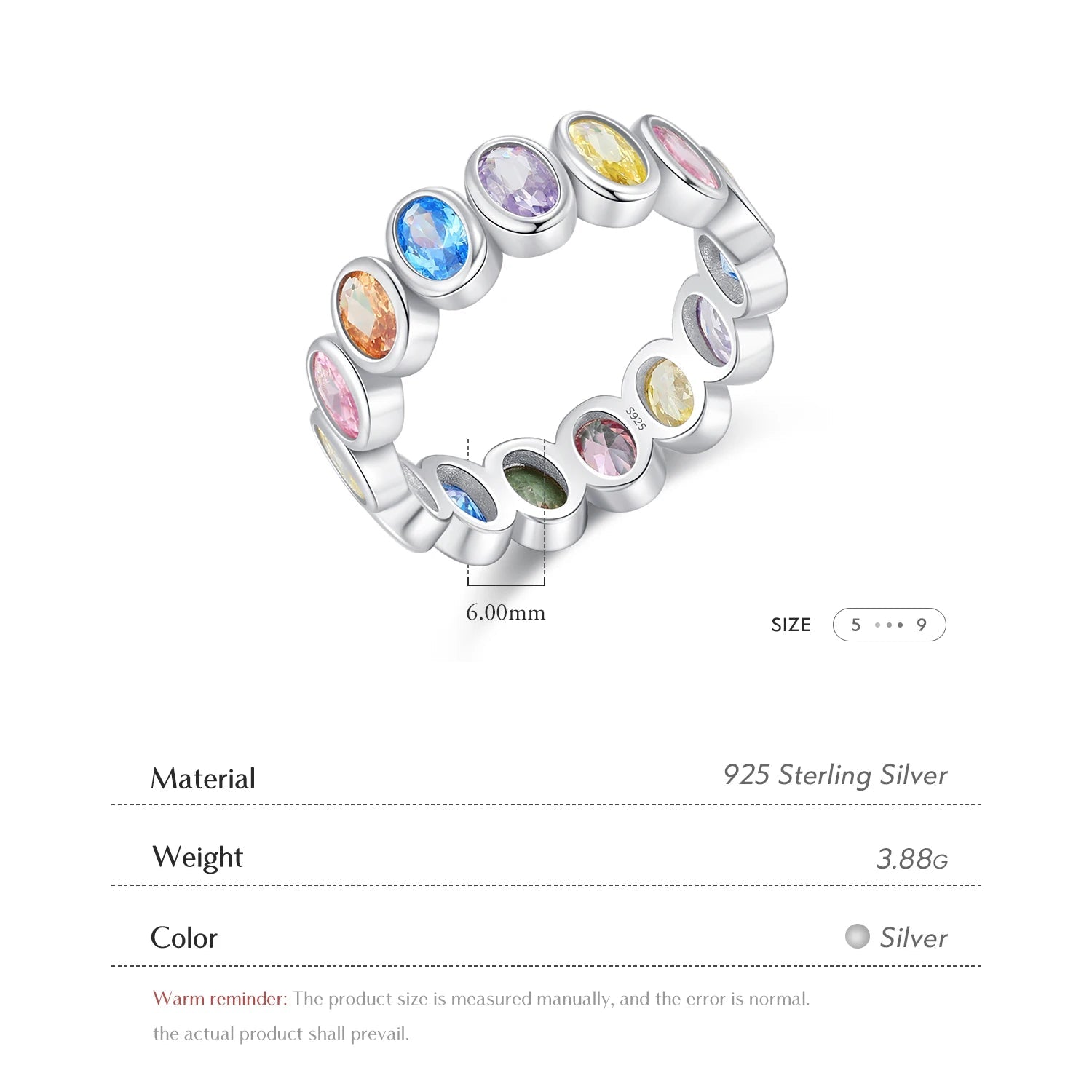 Rainbow Color Cubic Zirconia Rings .