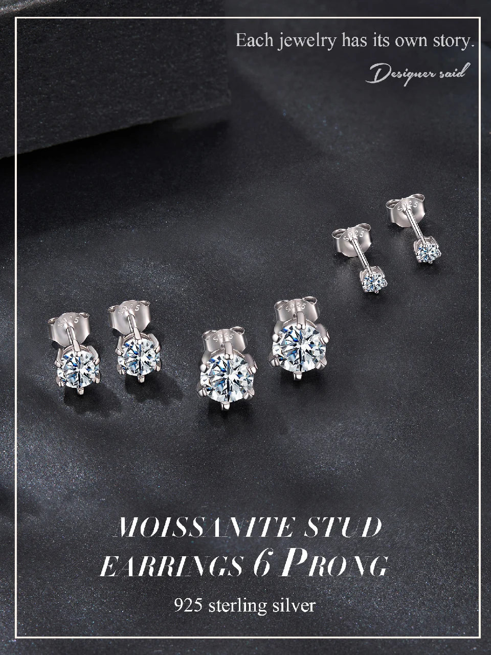 Moissanite Wedding Stud Earrings