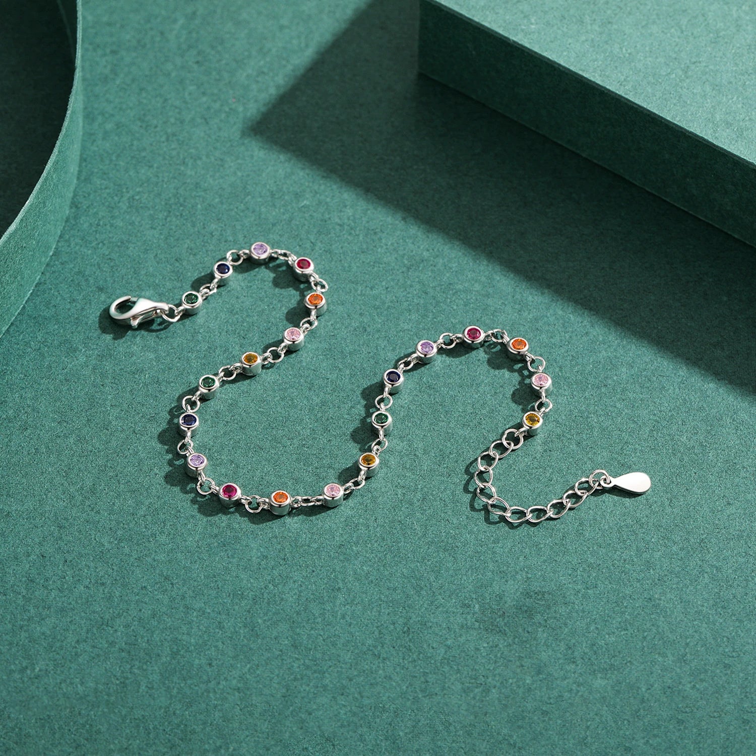 Rainbow Charm Chain Bracelet