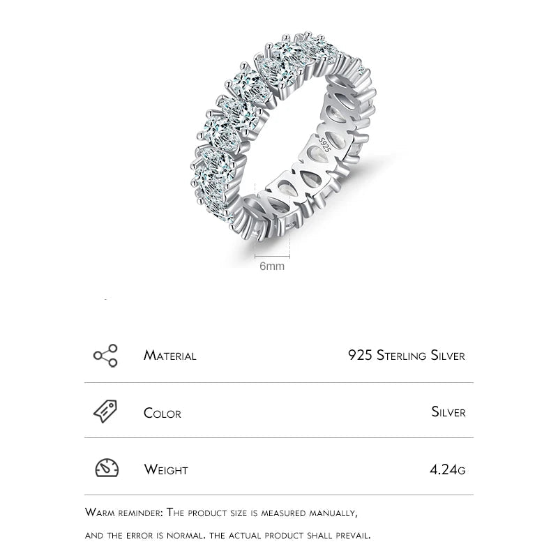 Water Drop Clear Zircon Sparkling Prong Setting Ring.