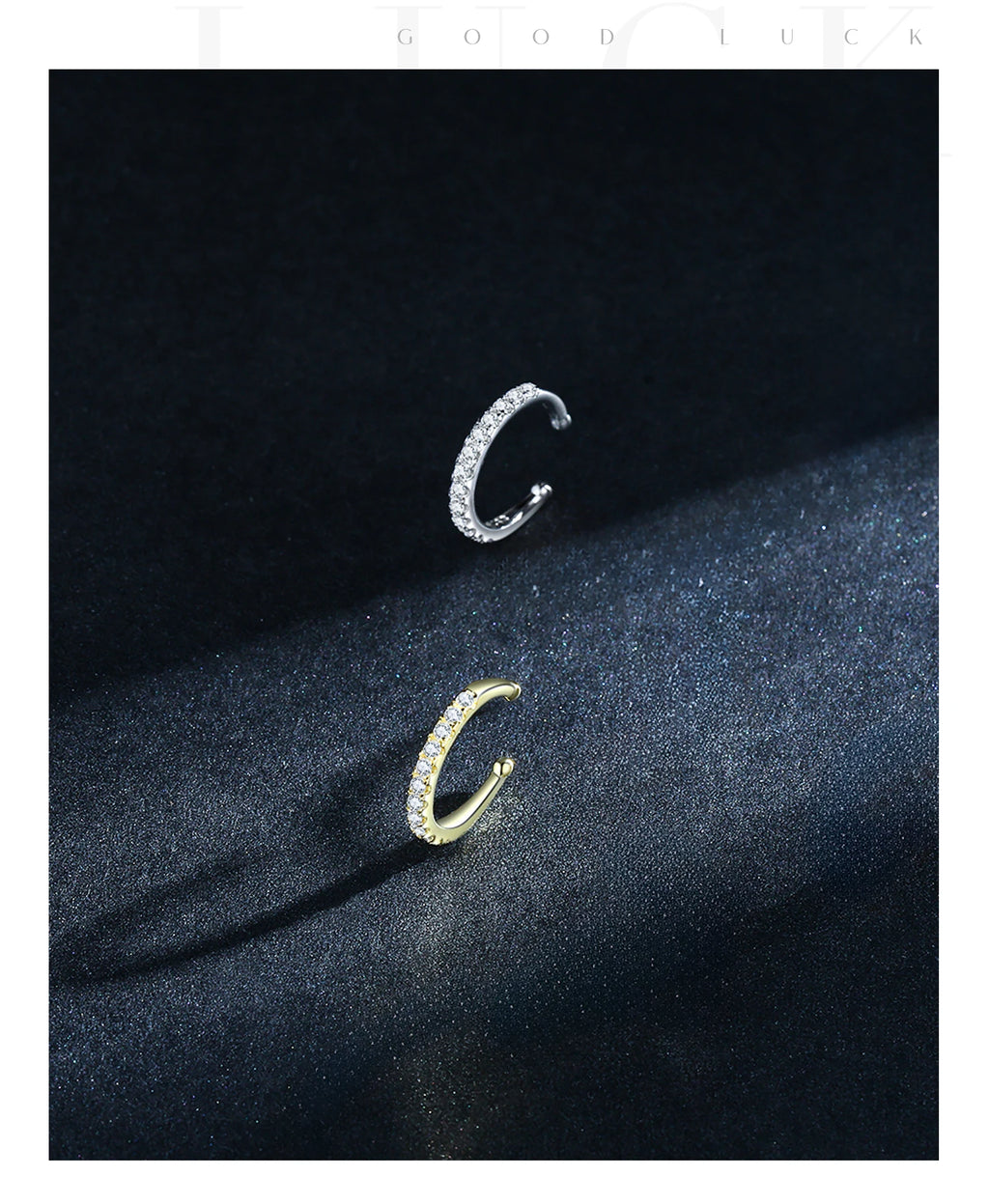 Punk Cuff Earrings Sparkling Clear CZ