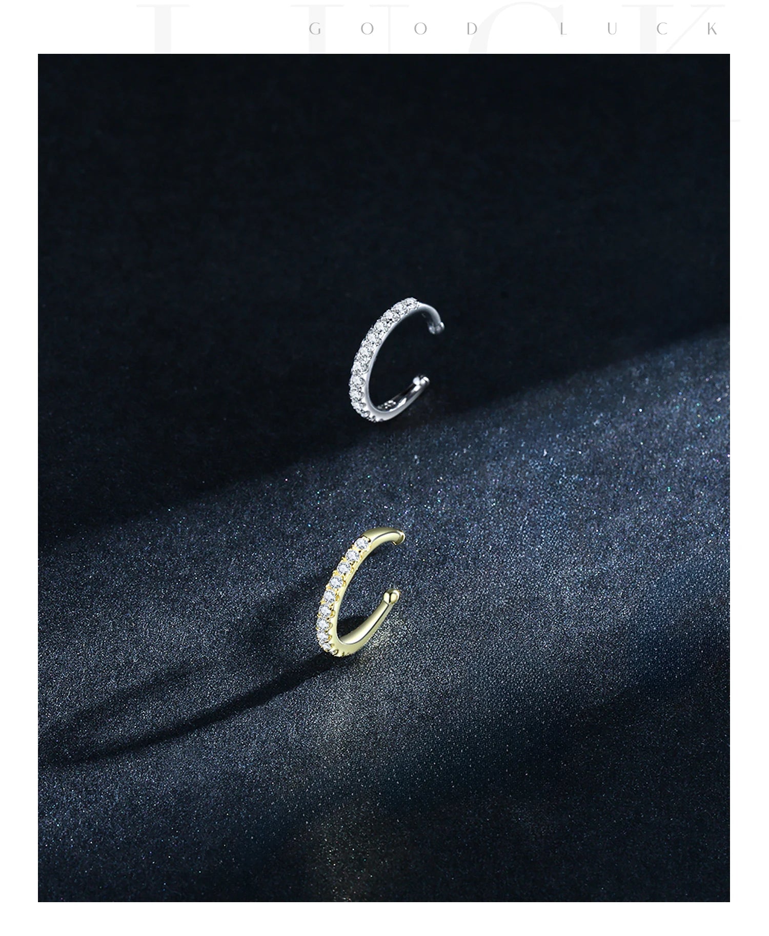 Punk Cuff Earrings Sparkling Clear CZ