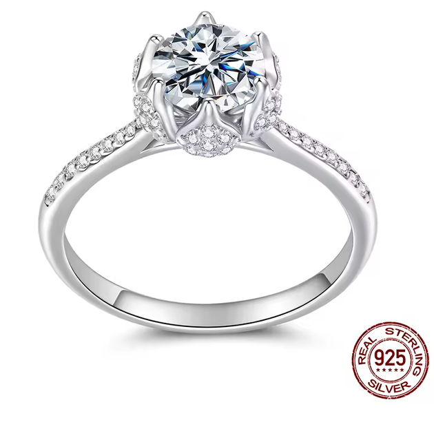 Moissanite Bud ring