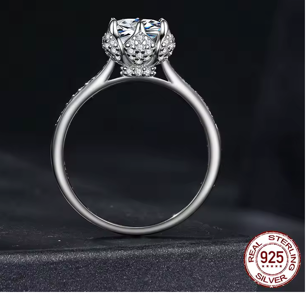 Moissanite Bud ring